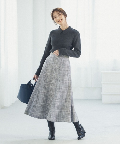 Andemiu（アンデミュウ）の「ツイードフレアスカート228257（スカート・レディース・ブラック/イエロー/ブルー/グレー・SMALL/MEDIUM）」の19枚目の写真