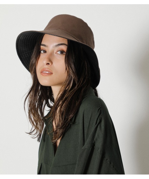 AZUL by moussy(アズールバイマウジー)の「REVERSIBLE BUCKET HAT/リバーシブルバケットハット(ハット・レディース・ブラック/ベージュ/ブラウン系その他・FREE)」の21枚目の写真