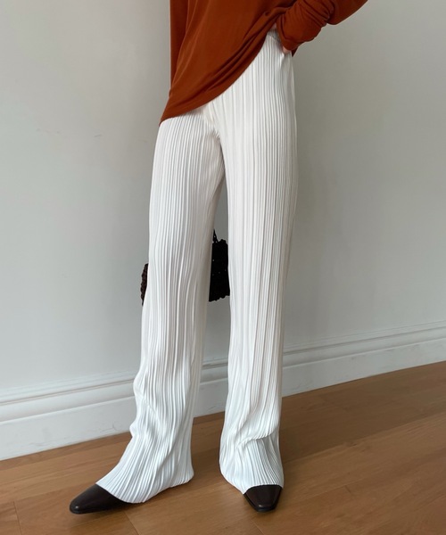 Didot.showroom（ディドット ショールーム）の「【DIDOT.】セルフカットプリーツパンツ（その他パンツ・レディース・ブラック/グレー/カーキ/アイボリー/ブルーグリーン・FREE）」の6枚目の写真