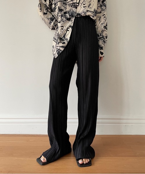 Didot.showroom（ディドット ショールーム）の「【DIDOT.】セルフカットプリーツパンツ（その他パンツ・レディース・ブラック/グレー/カーキ/アイボリー/ブルーグリーン・FREE）」の11枚目の写真