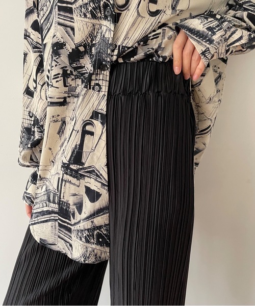 Didot.showroom（ディドット ショールーム）の「【DIDOT.】セルフカットプリーツパンツ（その他パンツ・レディース・ブラック/グレー/カーキ/アイボリー/ブルーグリーン・FREE）」の7枚目の写真