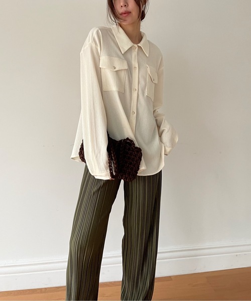 Didot.showroom（ディドット ショールーム）の「【DIDOT.】セルフカットプリーツパンツ（その他パンツ・レディース・ブラック/グレー/カーキ/アイボリー/ブルーグリーン・FREE）」の17枚目の写真