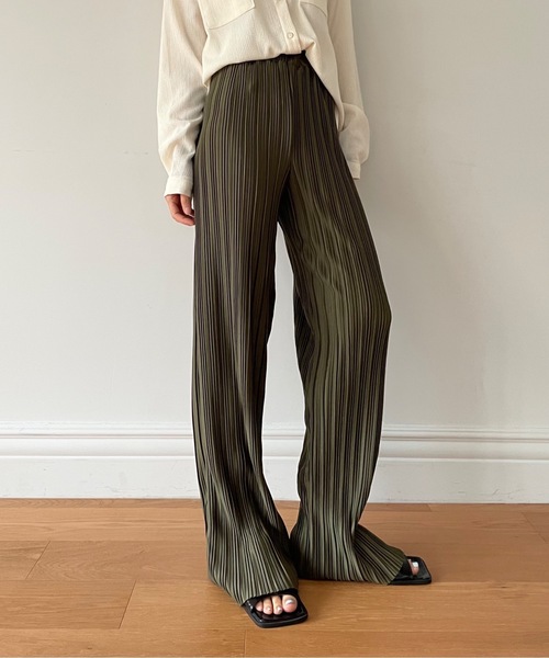 Didot.showroom（ディドット ショールーム）の「【DIDOT.】セルフカットプリーツパンツ（その他パンツ・レディース・ブラック/グレー/カーキ/アイボリー/ブルーグリーン・FREE）」の22枚目の写真