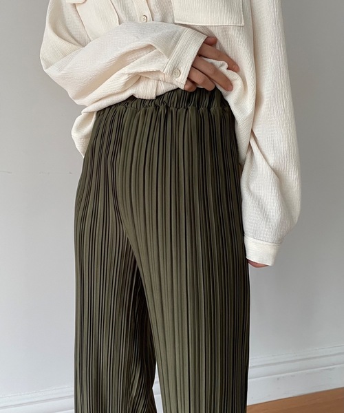 Didot.showroom（ディドット ショールーム）の「【DIDOT.】セルフカットプリーツパンツ（その他パンツ・レディース・ブラック/グレー/カーキ/アイボリー/ブルーグリーン・FREE）」の13枚目の写真