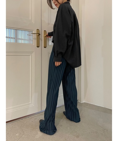 Didot.showroom（ディドット ショールーム）の「【DIDOT.】セルフカットプリーツパンツ（その他パンツ・レディース・ブラック/グレー/カーキ/アイボリー/ブルーグリーン・FREE）」の18枚目の写真