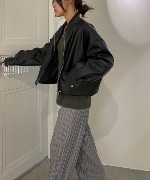 Didot.showroom（ディドット ショールーム）の「【DIDOT.】セルフカットプリーツパンツ（その他パンツ・レディース・ブラック/グレー/カーキ/アイボリー/ブルーグリーン・FREE）」の8枚目の写真