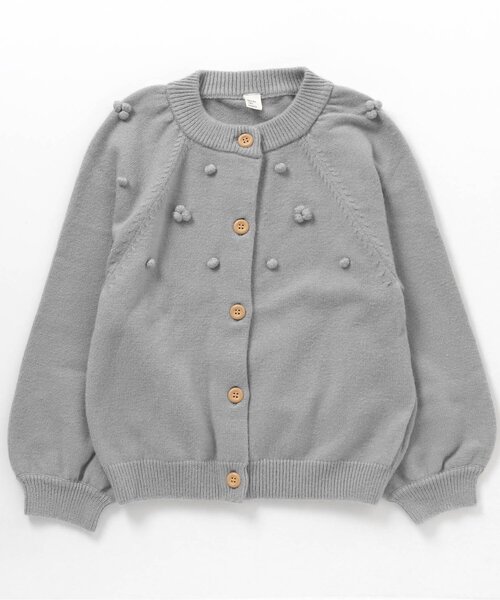 apres les cours（アプレレクール）の「ぽんぽんカーディガン（カーディガン/ボレロ・キッズ・ライトグレー/アイボリー・90/100/120/140）」の16枚目の写真