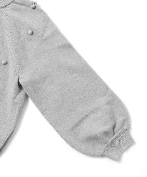 apres les cours（アプレレクール）の「ぽんぽんカーディガン（カーディガン/ボレロ・キッズ・ライトグレー/アイボリー・90/100/120/140）」の8枚目の写真