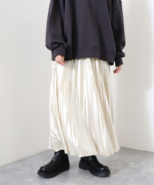 archives（アルシーヴ）の「グリッタープリーツスカート（スカート・レディース・ゴールド/ブラウン/ブラック・MEDIUM）」の6枚目の写真