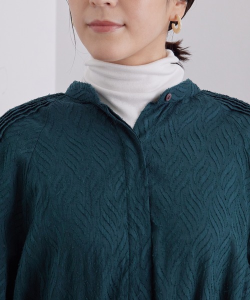 SALON adam et rope'ピンタックボリュームスリーブシャツワンピ SALON adam et rope'（サロン アダム エ ロペ）の「ピンタック