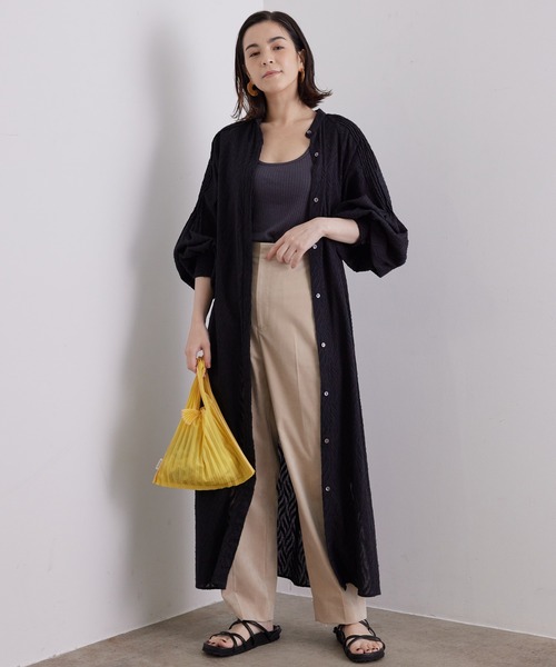 SALON adam et rope'ピンタックボリュームスリーブシャツワンピ SALON adam et rope'（サロン アダム エ ロペ）の「ピンタック