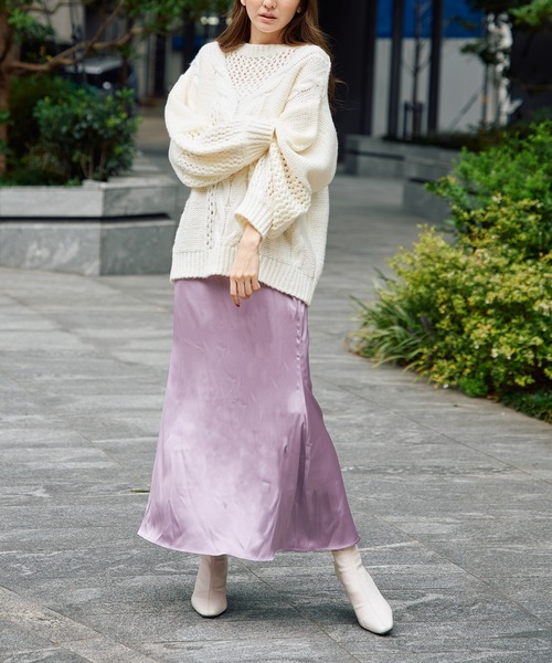 MIIA（ミーア）の「甘えんぼニット（ニット/セーター・レディース・ライトグレー/パープル/イエロー/オフホワイト・FREE）」の14枚目の写真