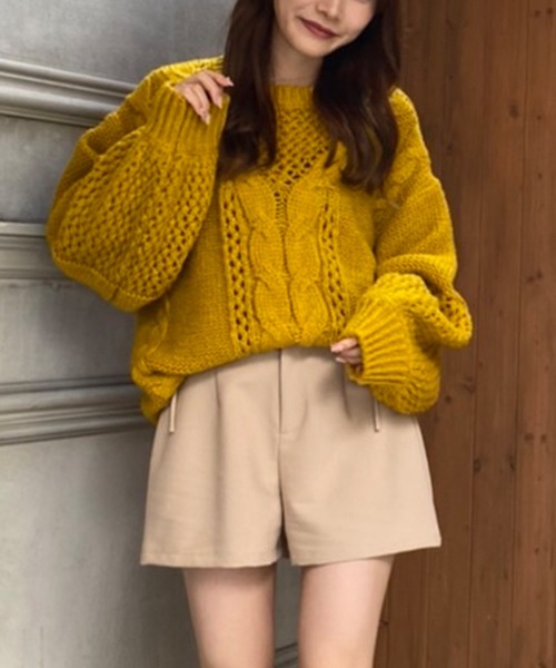 MIIA（ミーア）の「甘えんぼニット（ニット/セーター・レディース・ライトグレー/パープル/イエロー/オフホワイト・FREE）」の5枚目の写真