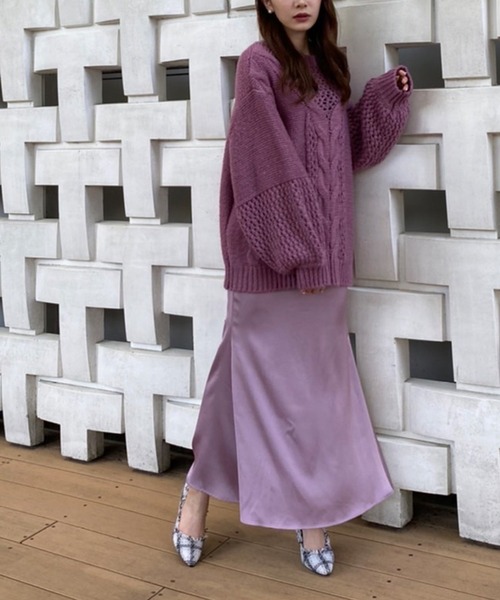 MIIA（ミーア）の「甘えんぼニット（ニット/セーター・レディース・ライトグレー/パープル/イエロー/オフホワイト・FREE）」の7枚目の写真