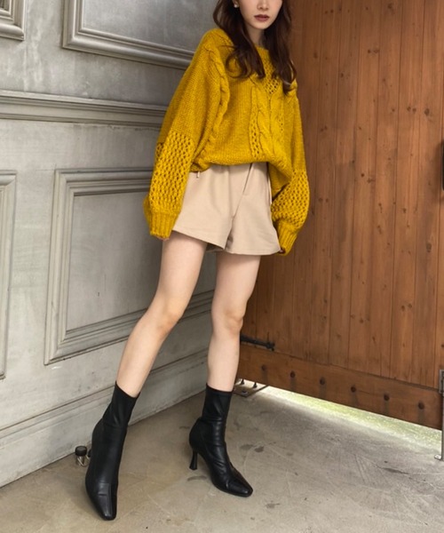 MIIA（ミーア）の「甘えんぼニット（ニット/セーター・レディース・ライトグレー/パープル/イエロー/オフホワイト・FREE）」の6枚目の写真