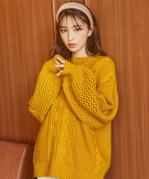 MIIA（ミーア）の「甘えんぼニット（ニット/セーター・レディース・ライトグレー/パープル/イエロー/オフホワイト・FREE）」の19枚目の写真