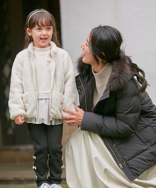 ANY（エニィ）の「ネコポケット 両面フリース ブルゾン（ブルゾン・キッズ・アイボリー系/ピンク系/ブラウン系5/ライラック系/ライトグリーン系・140/150）」の8枚目の写真