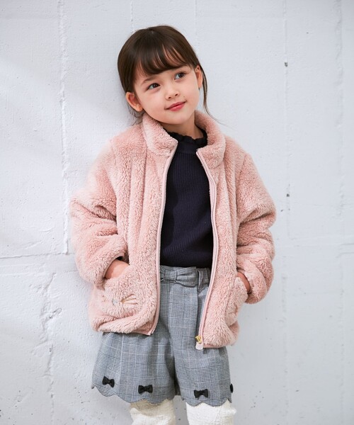 ANY（エニィ）の「ネコポケット 両面フリース ブルゾン（ブルゾン・キッズ・アイボリー系/ピンク系/ブラウン系5/ライラック系/ライトグリーン系・140/150）」の11枚目の写真