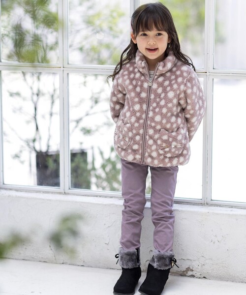 ANY（エニィ）の「ネコポケット 両面フリース ブルゾン（ブルゾン・キッズ・アイボリー系/ピンク系/ブラウン系5/ライラック系/ライトグリーン系・140/150）」の18枚目の写真