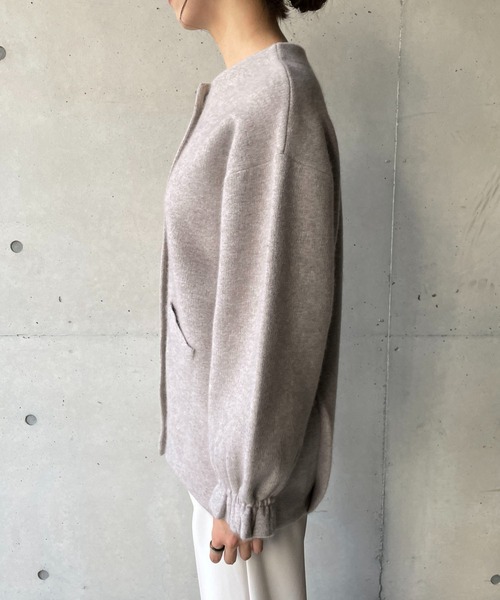 CAPRICIEUX LE'MAGE（カプリシューレマージュ）の「ラクーンMIXニットブルゾン（ブルゾン・レディース・ブラック/グレイッシュベージュ・FREE）」の19枚目の写真