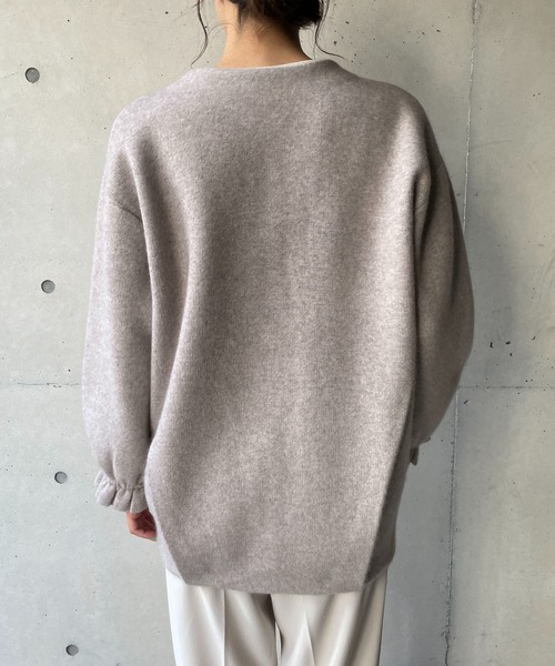 CAPRICIEUX LE'MAGE（カプリシューレマージュ）の「ラクーンMIXニットブルゾン（ブルゾン・レディース・ブラック/グレイッシュベージュ・FREE）」の22枚目の写真