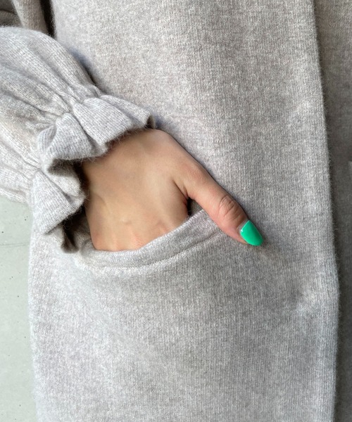 CAPRICIEUX LE'MAGE（カプリシューレマージュ）の「ラクーンMIXニットブルゾン（ブルゾン・レディース・ブラック/グレイッシュベージュ・FREE）」の10枚目の写真