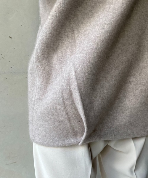 CAPRICIEUX LE'MAGE（カプリシューレマージュ）の「ラクーンMIXニットブルゾン（ブルゾン・レディース・ブラック/グレイッシュベージュ・FREE）」の7枚目の写真