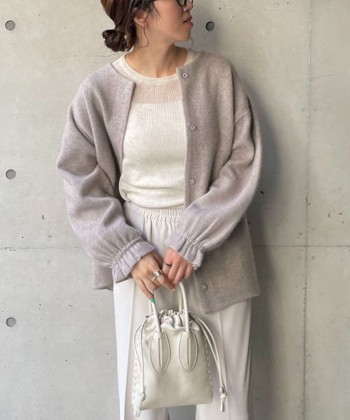 CAPRICIEUX LE'MAGE（カプリシューレマージュ）の「ラクーンMIXニットブルゾン（ブルゾン・レディース・ブラック/グレイッシュベージュ・FREE）」の20枚目の写真