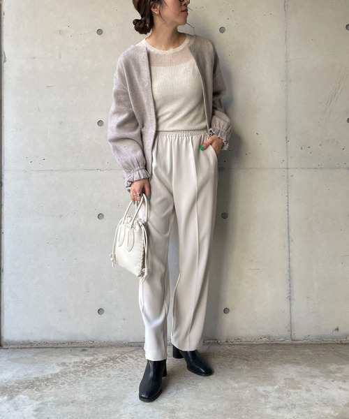 CAPRICIEUX LE'MAGE（カプリシューレマージュ）の「ラクーンMIXニットブルゾン（ブルゾン・レディース・ブラック/グレイッシュベージュ・FREE）」の11枚目の写真