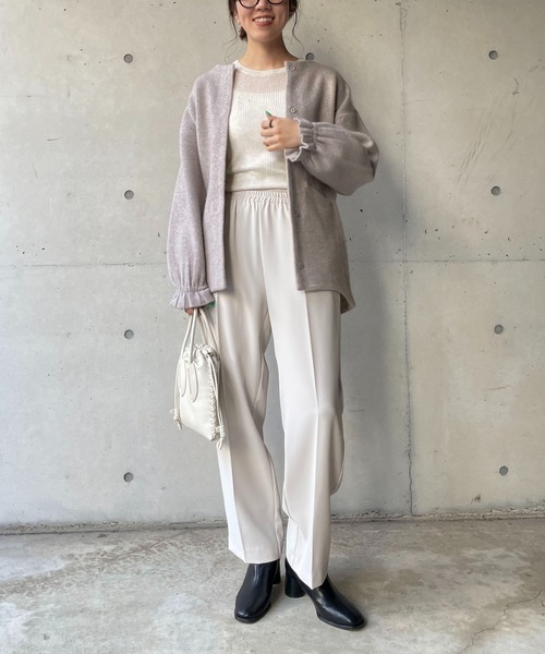 CAPRICIEUX LE'MAGE（カプリシューレマージュ）の「ラクーンMIXニットブルゾン（ブルゾン・レディース・ブラック/グレイッシュベージュ・FREE）」の14枚目の写真