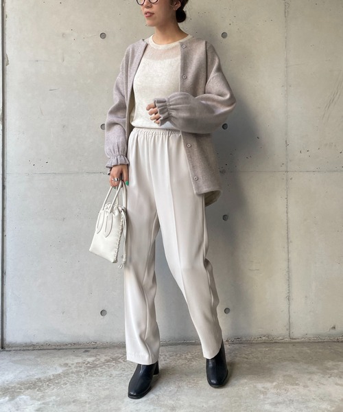 CAPRICIEUX LE'MAGE（カプリシューレマージュ）の「ラクーンMIXニットブルゾン（ブルゾン・レディース・ブラック/グレイッシュベージュ・FREE）」の8枚目の写真