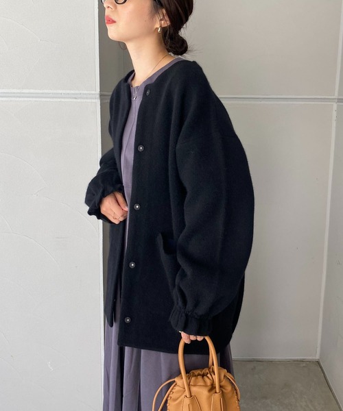 CAPRICIEUX LE'MAGE（カプリシューレマージュ）の「ラクーンMIXニットブルゾン（ブルゾン・レディース・ブラック/グレイッシュベージュ・FREE）」の18枚目の写真