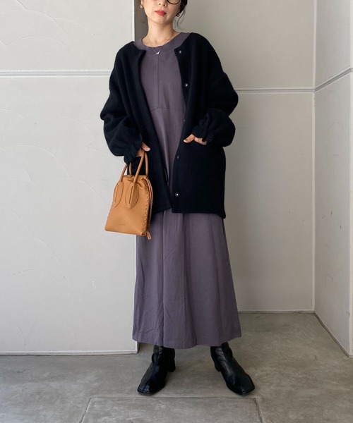 CAPRICIEUX LE'MAGE（カプリシューレマージュ）の「ラクーンMIXニットブルゾン（ブルゾン・レディース・ブラック/グレイッシュベージュ・FREE）」の15枚目の写真