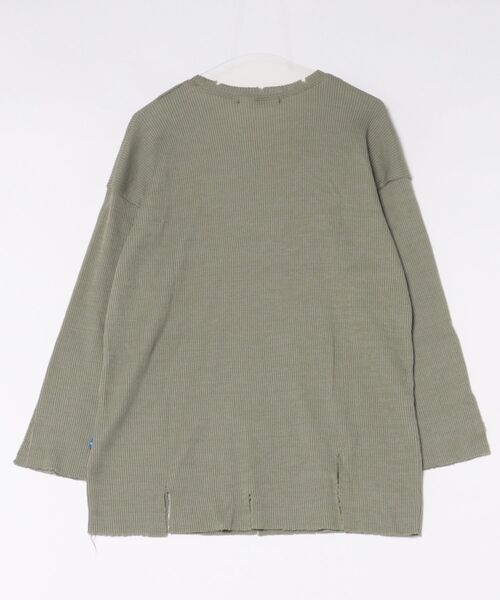 VIBGYOR（ヴィブジョー）の「【Re:one】-NINE NUTS-  GRUNGE KNIT TEE(MA)（ニット/セーター・メンズ・オリーブ/ラベンダー・FREE）」の3枚目の写真