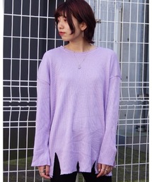 【Re:one】-NINE NUTS-  GRUNGE KNIT TEE(MA)