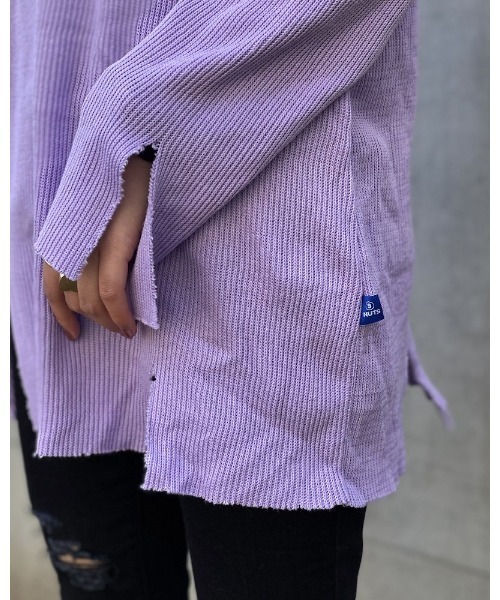 VIBGYOR（ヴィブジョー）の「【Re:one】-NINE NUTS-  GRUNGE KNIT TEE(MA)（ニット/セーター・メンズ・オリーブ/ラベンダー・FREE）」の16枚目の写真