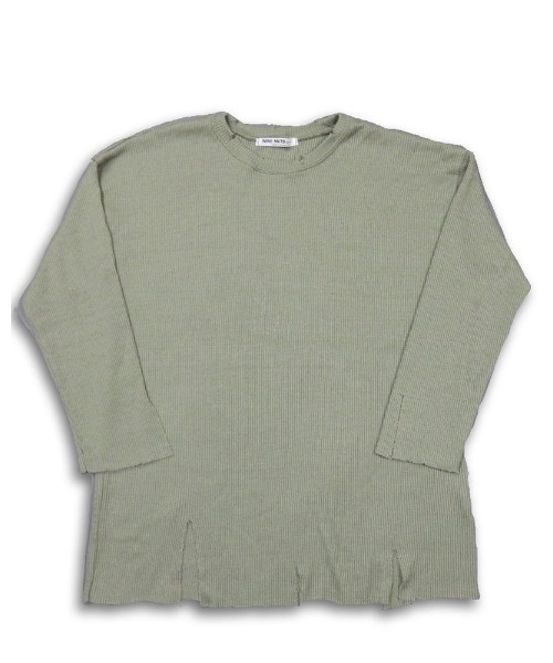 VIBGYOR（ヴィブジョー）の「【Re:one】-NINE NUTS-  GRUNGE KNIT TEE(MA)（ニット/セーター・メンズ・オリーブ/ラベンダー・FREE）」の6枚目の写真