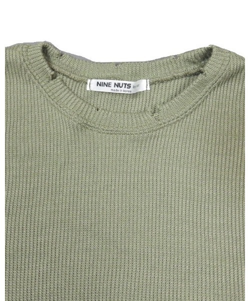 VIBGYOR（ヴィブジョー）の「【Re:one】-NINE NUTS-  GRUNGE KNIT TEE(MA)（ニット/セーター・メンズ・オリーブ/ラベンダー・FREE）」の7枚目の写真
