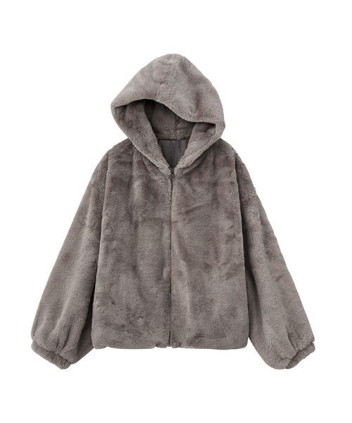 GeeRA(ジーラ)の「フェイクファーボリュームパーカー(その他アウター・レディース・アイボリー/モカ・MEDIUM)」の4枚目の写真