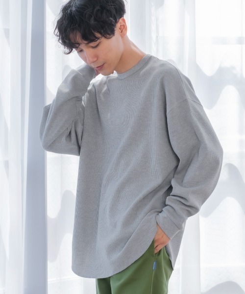 improves（インプローブス）の「ワッフル ラウンド ロンT（Tシャツ/カットソー・メンズ・ブラック/ダークブラウン/ネイビー/グレー/杢グレー/ナチュラル/グレイッシュベージュ・MEDIUM/LARGE）」の12枚目の写真
