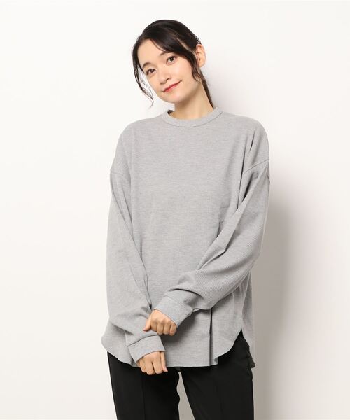 improves（インプローブス）の「ワッフル ラウンド ロンT（Tシャツ/カットソー・メンズ・ブラック/ダークブラウン/ネイビー/グレー/杢グレー/ナチュラル/グレイッシュベージュ・MEDIUM/LARGE）」の14枚目の写真