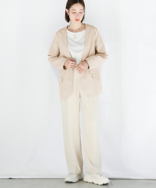 2022 SS ノーカラーヘリンボーンジャケット（ノーカラージャケット