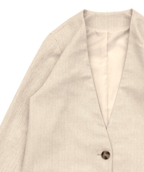 新品 SUNSEA Microリバーシブル ヘリンボーン ノーカラー ジャケット 2022 SS ノーカラーヘリンボーンジャケット（ノーカラージャケット