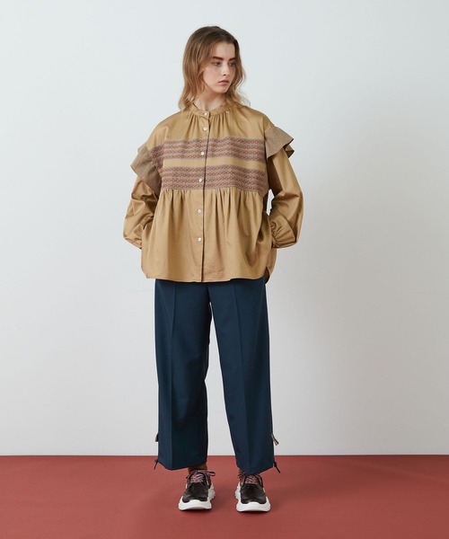 FRAPBOIS（フラボア）の「ツイルストレッチ パンツ（その他パンツ・レディース・ブラウン/エメラルド・1/2）」の11枚目の写真