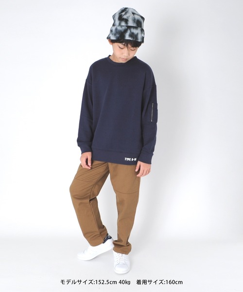 GLAZOS(グラソス)の「裏毛・袖ポケットトレーナー(スウェット・キッズ・ブラック/ネイビー/カーキ・130cm/140cm/150cm/160cm/170cm)」の10枚目の写真