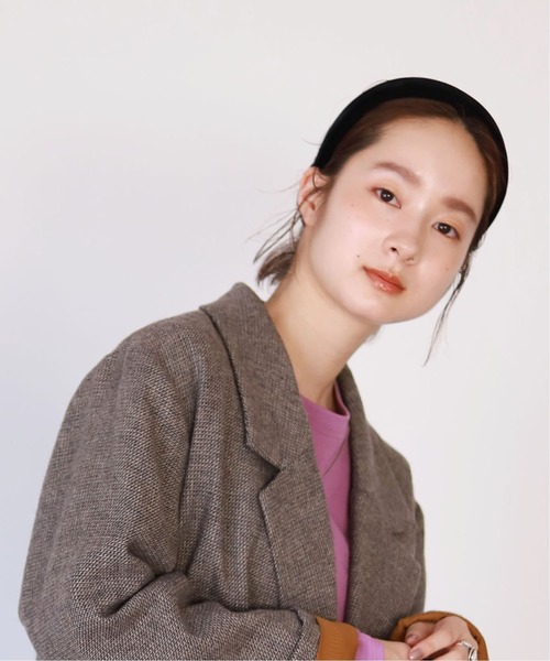 SLOBE citron.（スローブシトロン）の「SLOBE citron. ベルベットカチューシャ◆（カチューシャ・レディース・ブラック/カーキ/ブルー・FREE）」の2枚目の写真