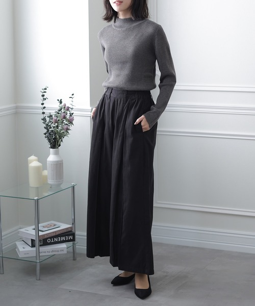 ElegChic(エレグシック)の「フロント タック ワイドパンツ(その他パンツ・レディース・ブラック/ベージュ/カーキ・4L/M/L/XL/XXL)」の7枚目の写真