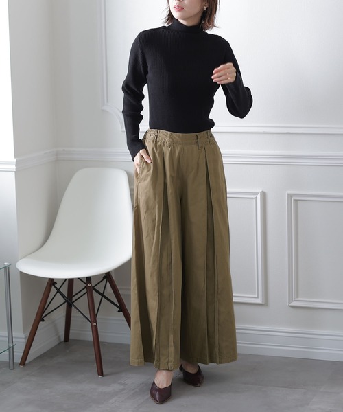 ElegChic(エレグシック)の「フロント タック ワイドパンツ(その他パンツ・レディース・ブラック/ベージュ/カーキ・4L/M/L/XL/XXL)」の18枚目の写真