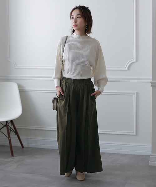 ElegChic(エレグシック)の「フロント タック ワイドパンツ(その他パンツ・レディース・ブラック/ベージュ/カーキ・4L/M/L/XL/XXL)」の21枚目の写真