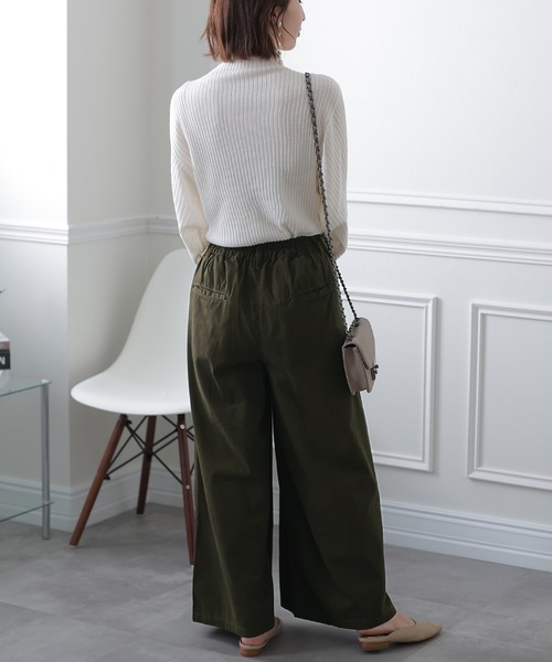 ElegChic(エレグシック)の「フロント タック ワイドパンツ(その他パンツ・レディース・ブラック/ベージュ/カーキ・4L/M/L/XL/XXL)」の16枚目の写真